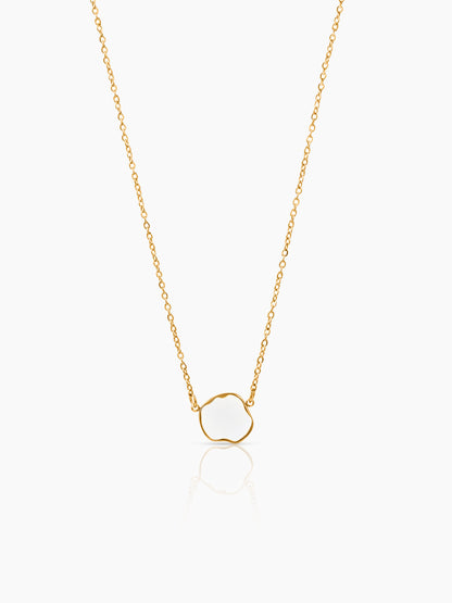 Athaliah White Charm 18K Gold Plated Chain Pendant Necklace