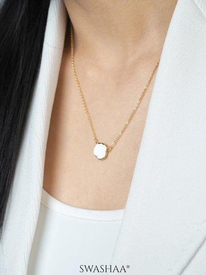 Athaliah White Charm 18K Gold Plated Chain Pendant Necklace