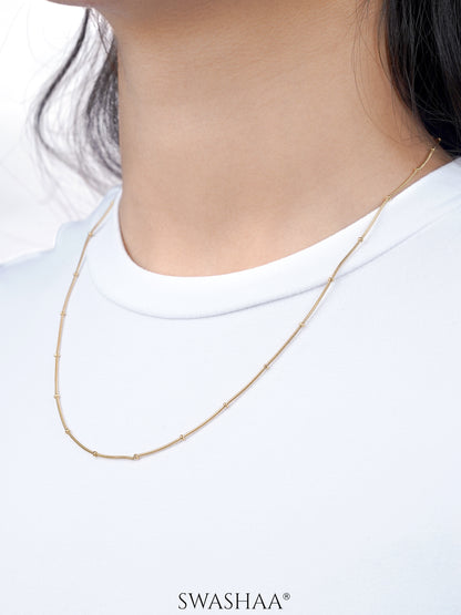 Aulus Micro Beads 18K Gold Plated Women's Chain