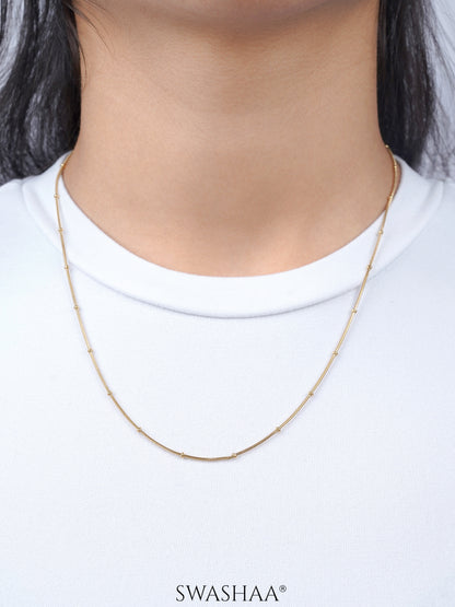 Aulus Micro Beads 18K Gold Plated Women's Chain