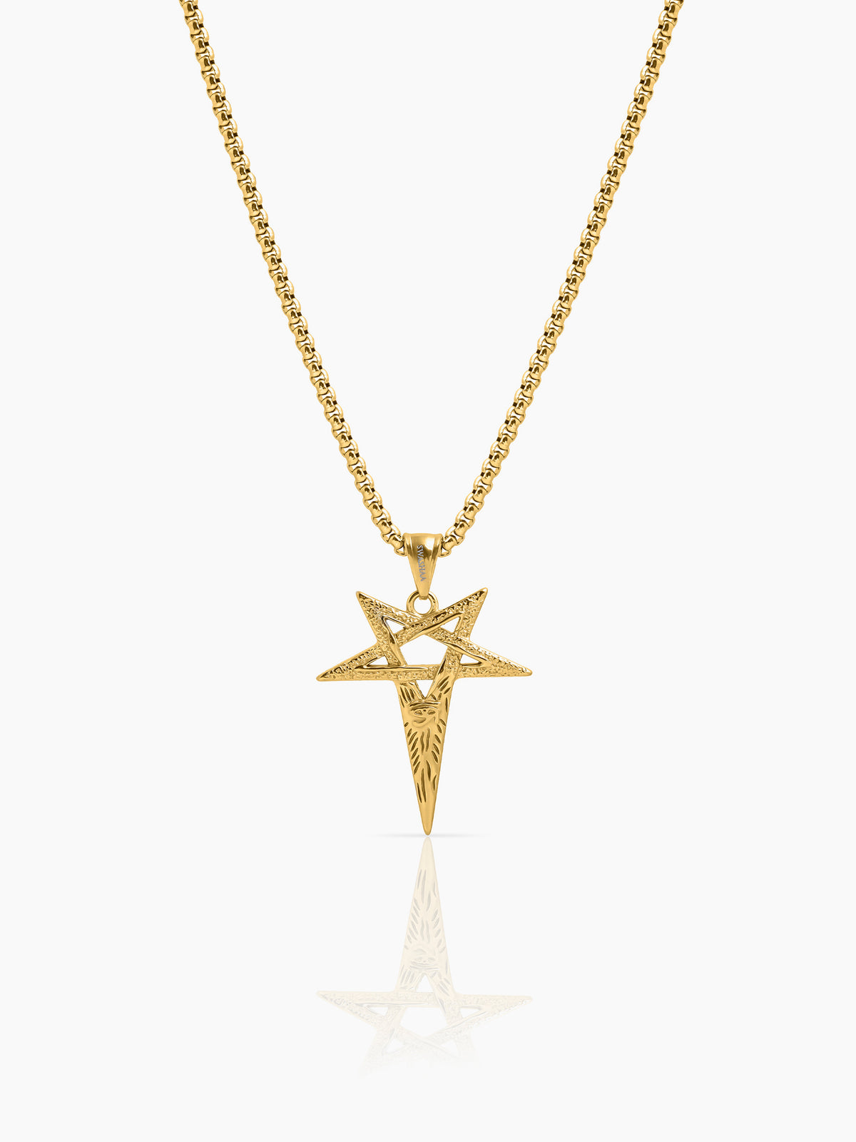 Auralin Star Spear Men's 18K Gold Plated Chain Pendant
