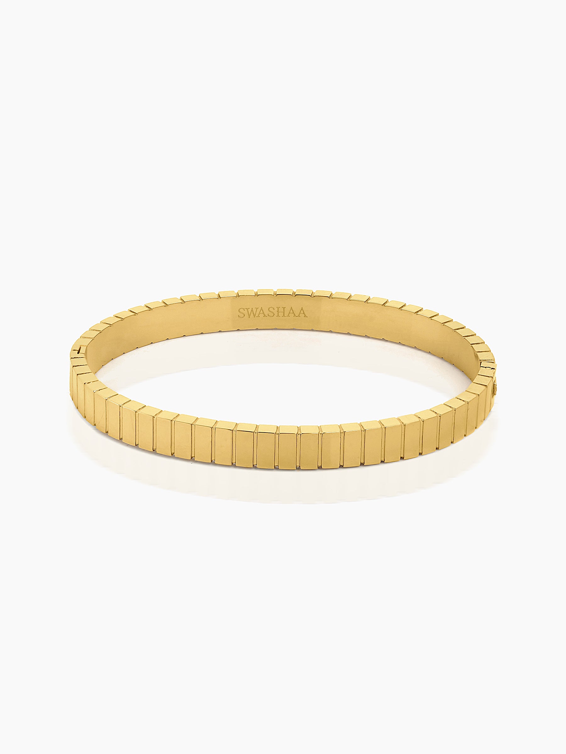 Aurelith Ribbed 18K Gold Plated Kada Band Bracelet