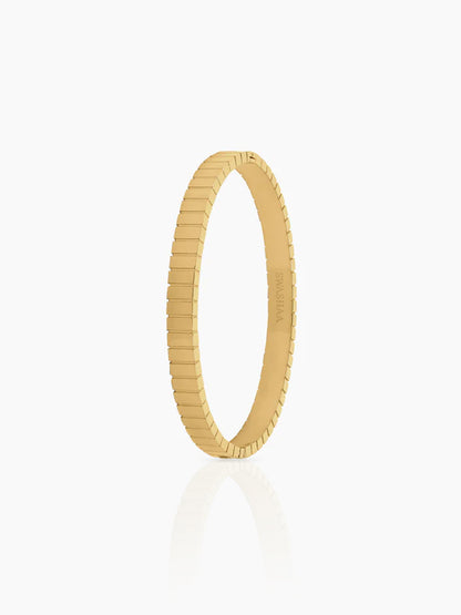 Aurelith Ribbed 18K Gold Plated Kada Band Bracelet