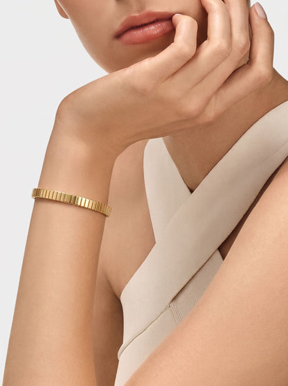 Aurelith Ribbed 18K Gold Plated Kada Band Bracelet