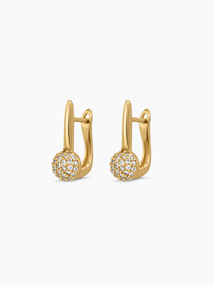 Aurette Diamond Solitaire 18K Gold Plated Women's Hoop Earrings
