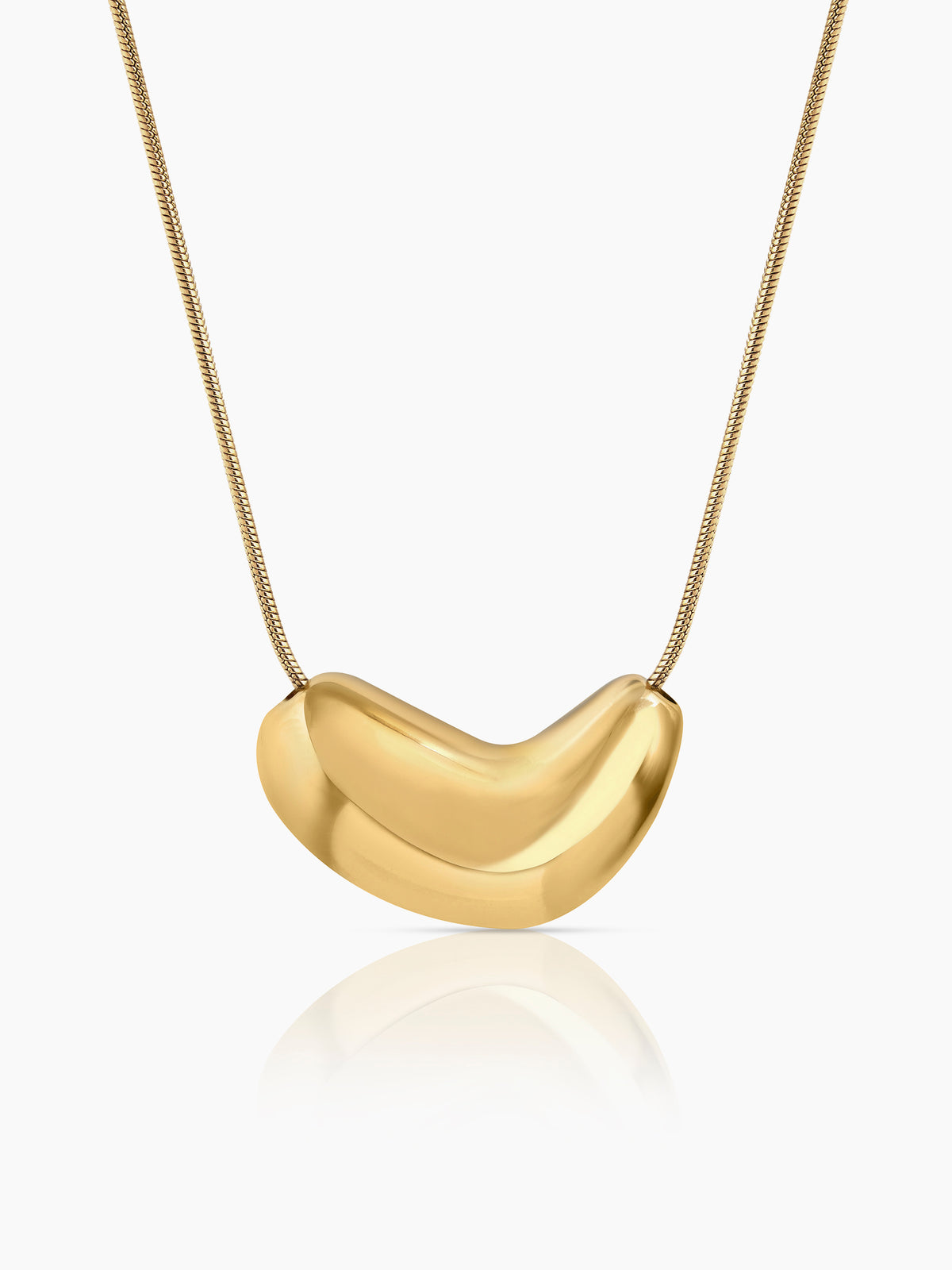 Aurevia Bean Heart Charm Chain Pendant Necklace