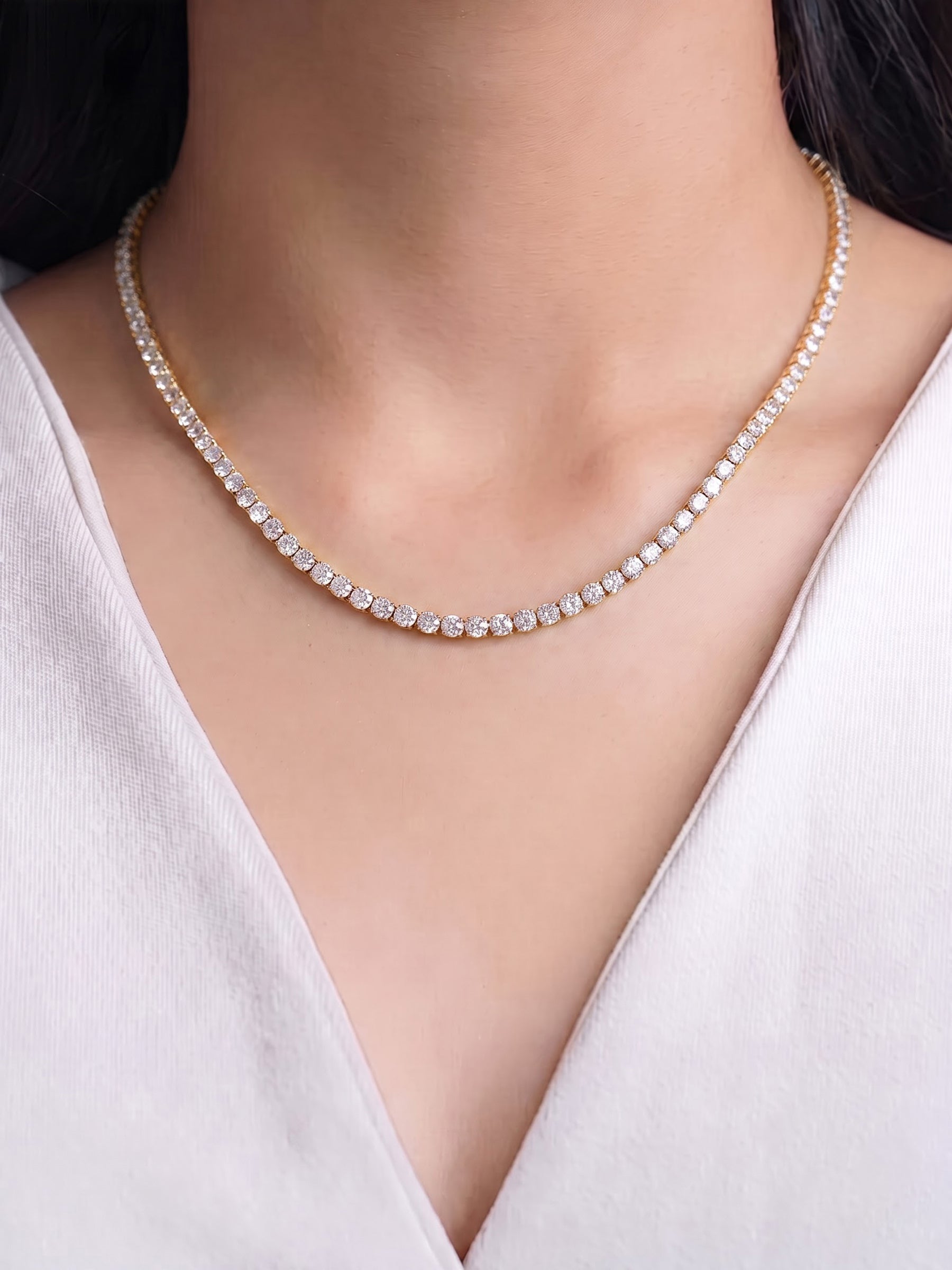 Aurora Diamond 18K Gold Plated Women's Chain 