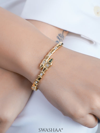 Aurza Snake Diamond Band 18K Gold Plated Bracelet