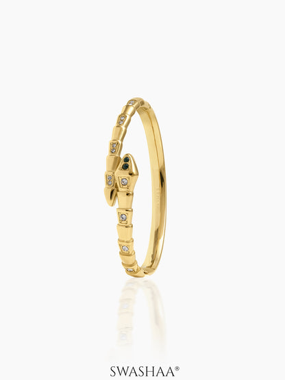 Aurza Snake Diamond Band 18K Gold Plated Bracelet