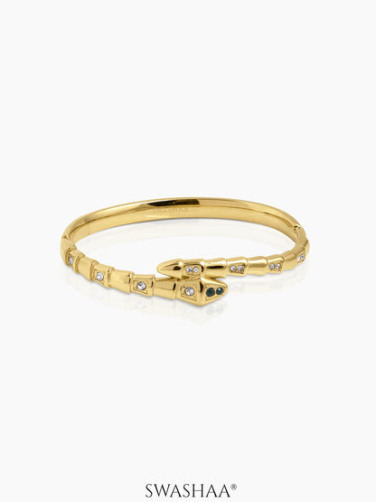 Aurza Snake Diamond Band 18K Gold Plated Bracelet
