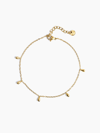 Ava Teardrop Charms 14K Gold Plated Women's Anklet