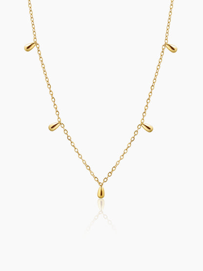 Ava Teardrop Charm 14K Gold Plated Chain Necklace