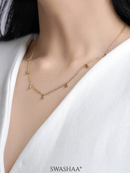 Ava Teardrop Charm 14K Gold Plated Chain Necklace