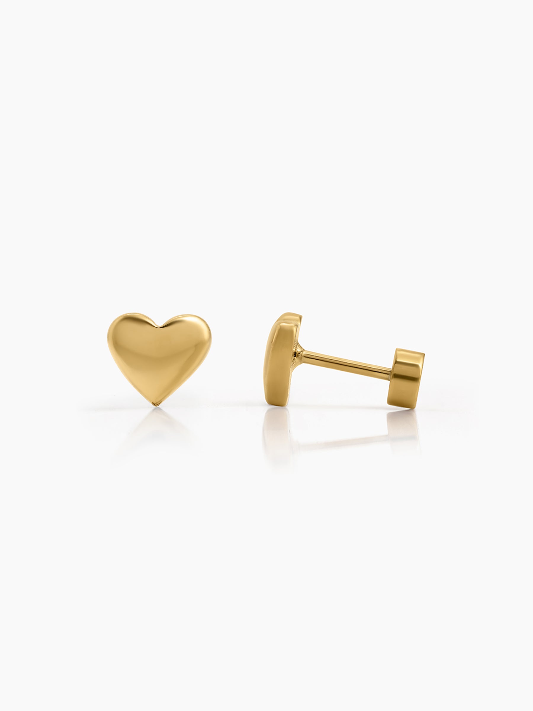 Avera Heart 18K Gold Plated Women's Stud Earrings