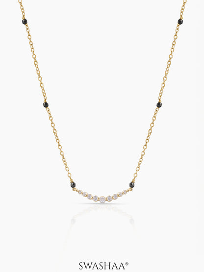Avina Diamond Bar 18K Gold Plated Mangalsutra