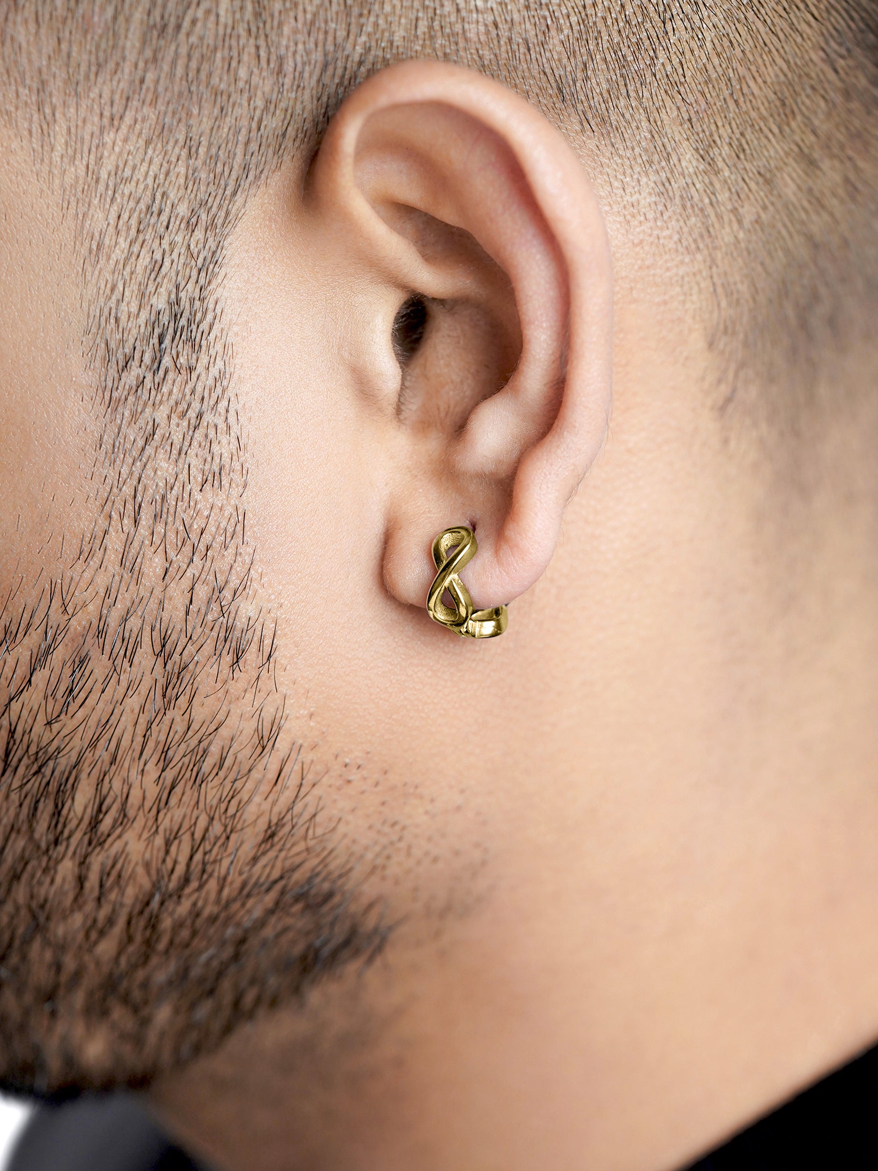 Axel Infinity 18K Gold Plated Men's Hoop Earrings