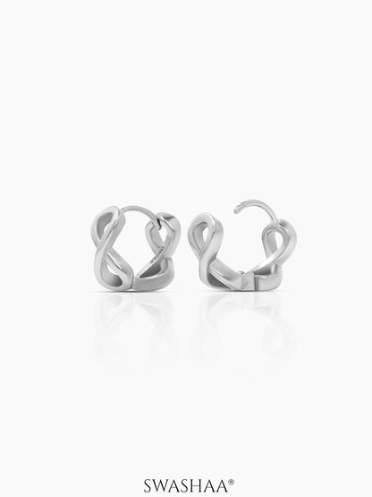 Axel Infinity Silver Men's Hoop Earrings