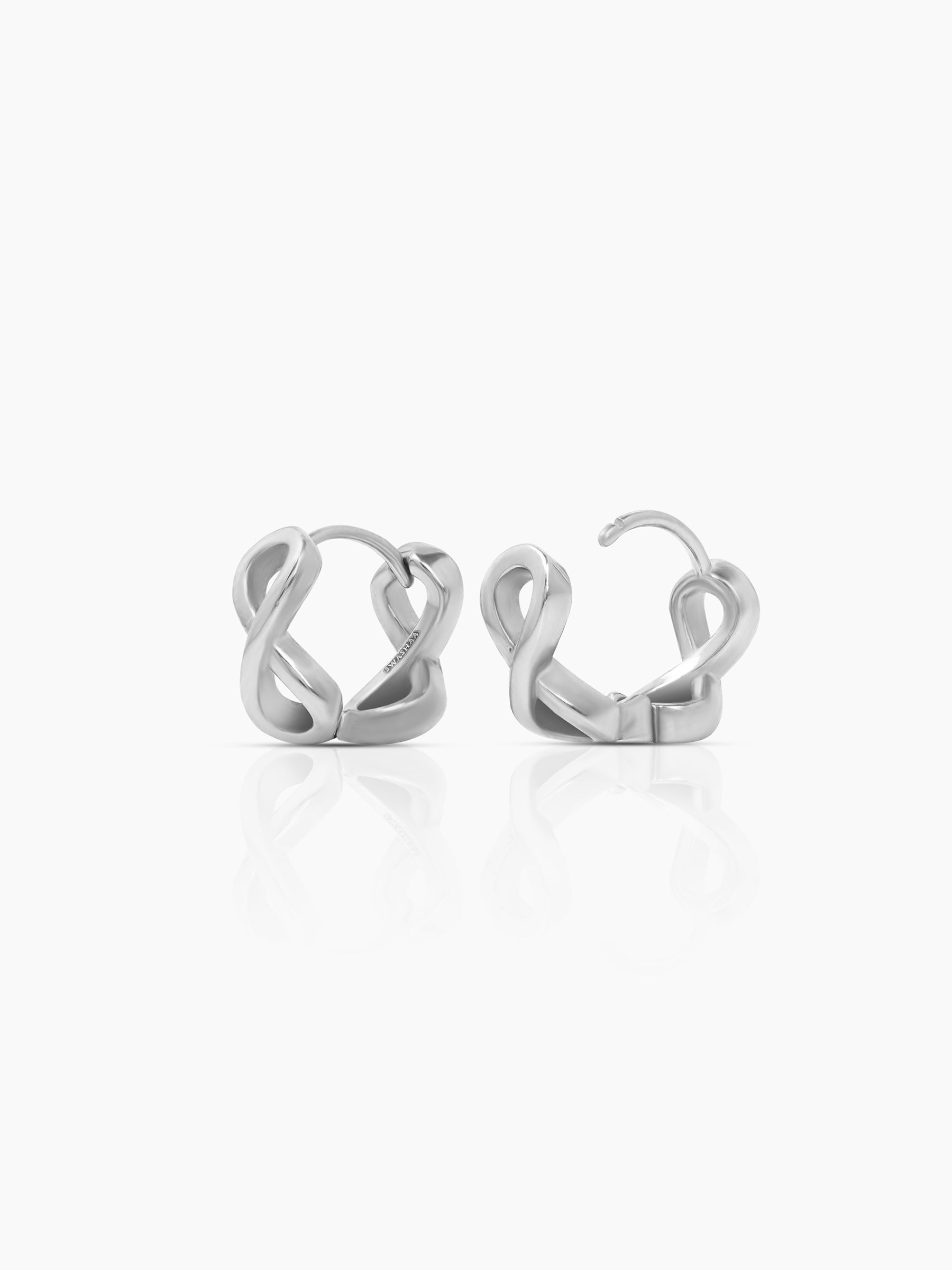 Axel Infinity Silver Men's Hoop Earrings