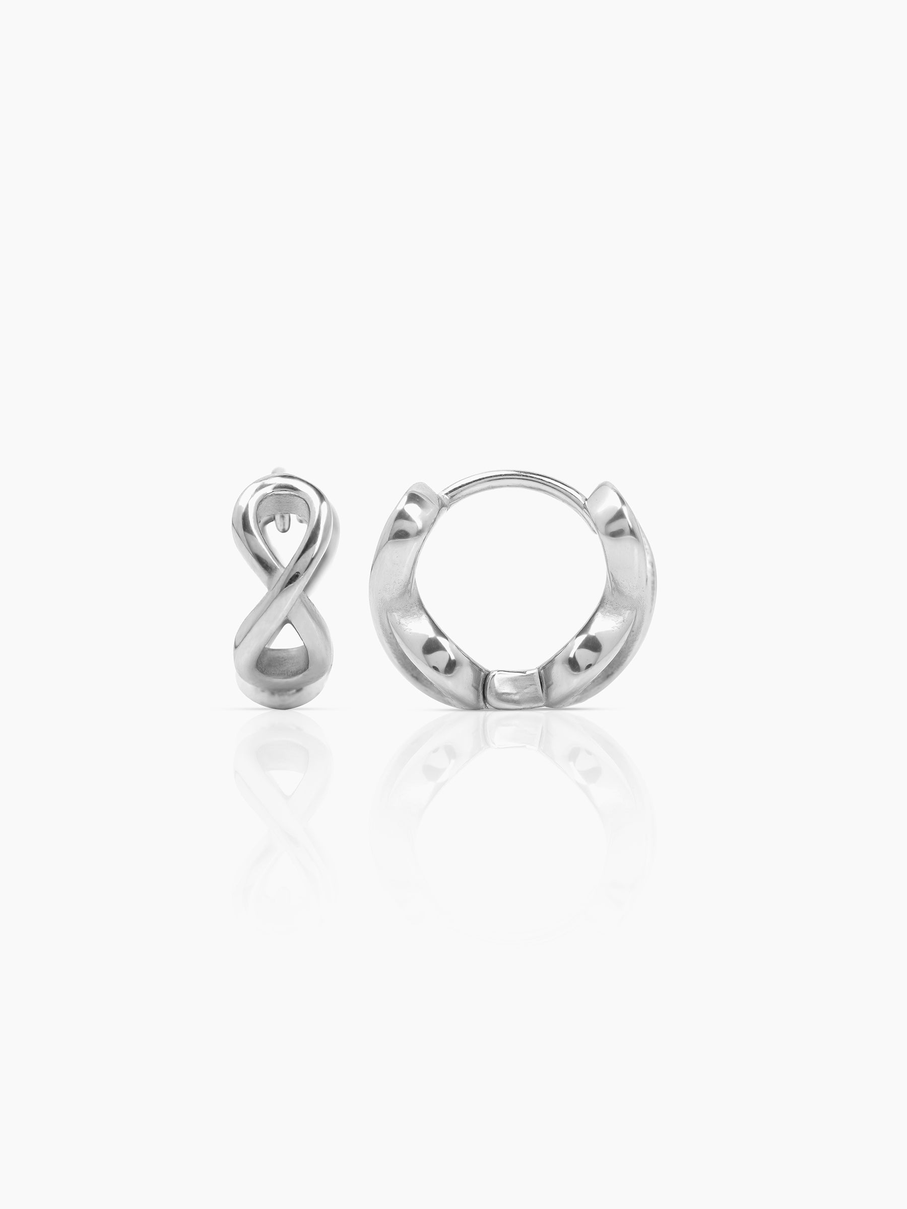 Axel Infinity Silver Men's Hoop Earrings