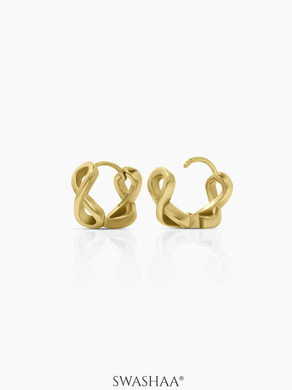 Axel Infinity 18K Gold Plated Men's Hoop Earrings