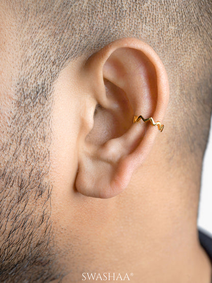 Axis Wave 18K Gold Plated Ear Cuffs