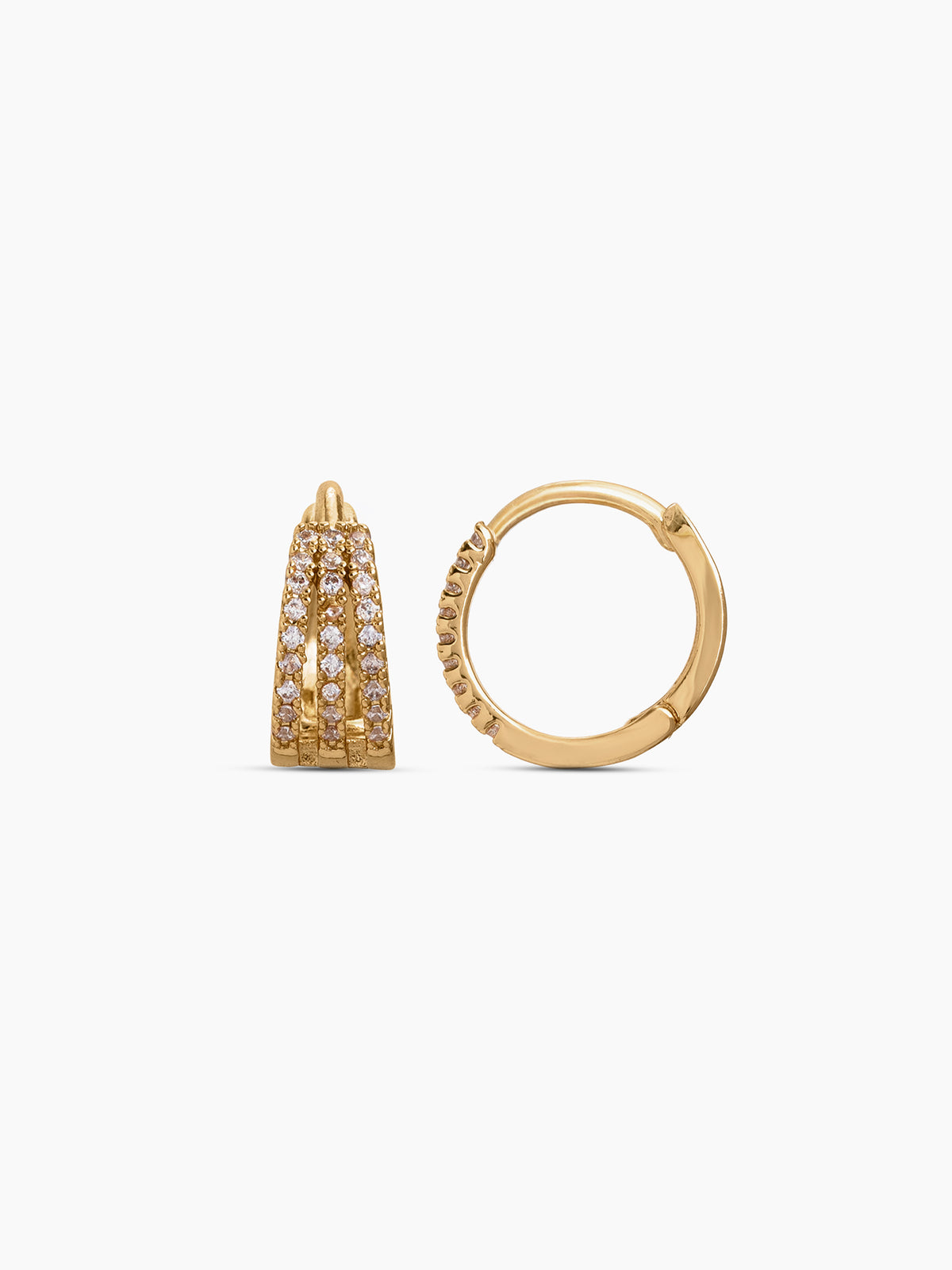 Azenor Diamond 18K Gold Plated Men's Hoop Earrings