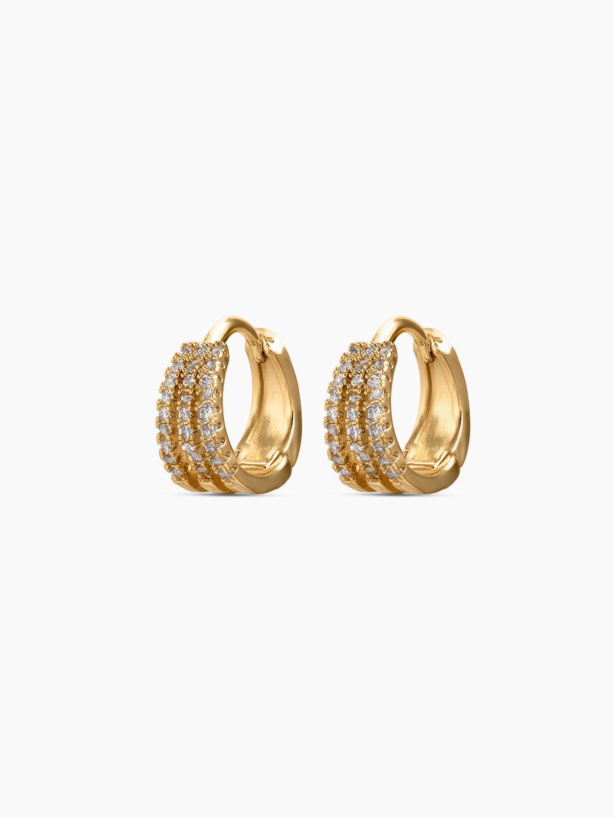 Azenor Diamond 18K Gold Plated Women's Hoop Earrings