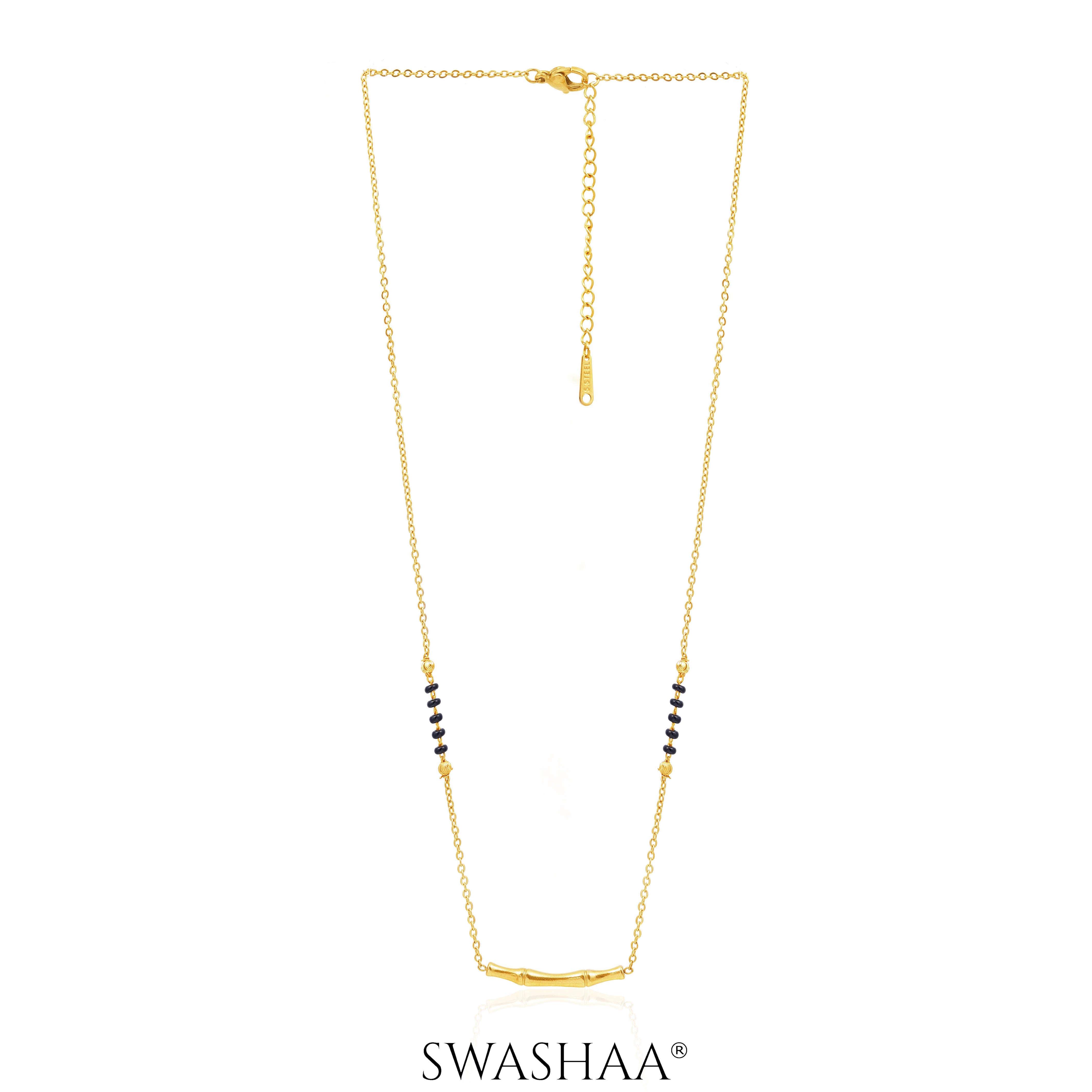 Baansi Bamboo Bar 18K Gold Plated Mangalsutra