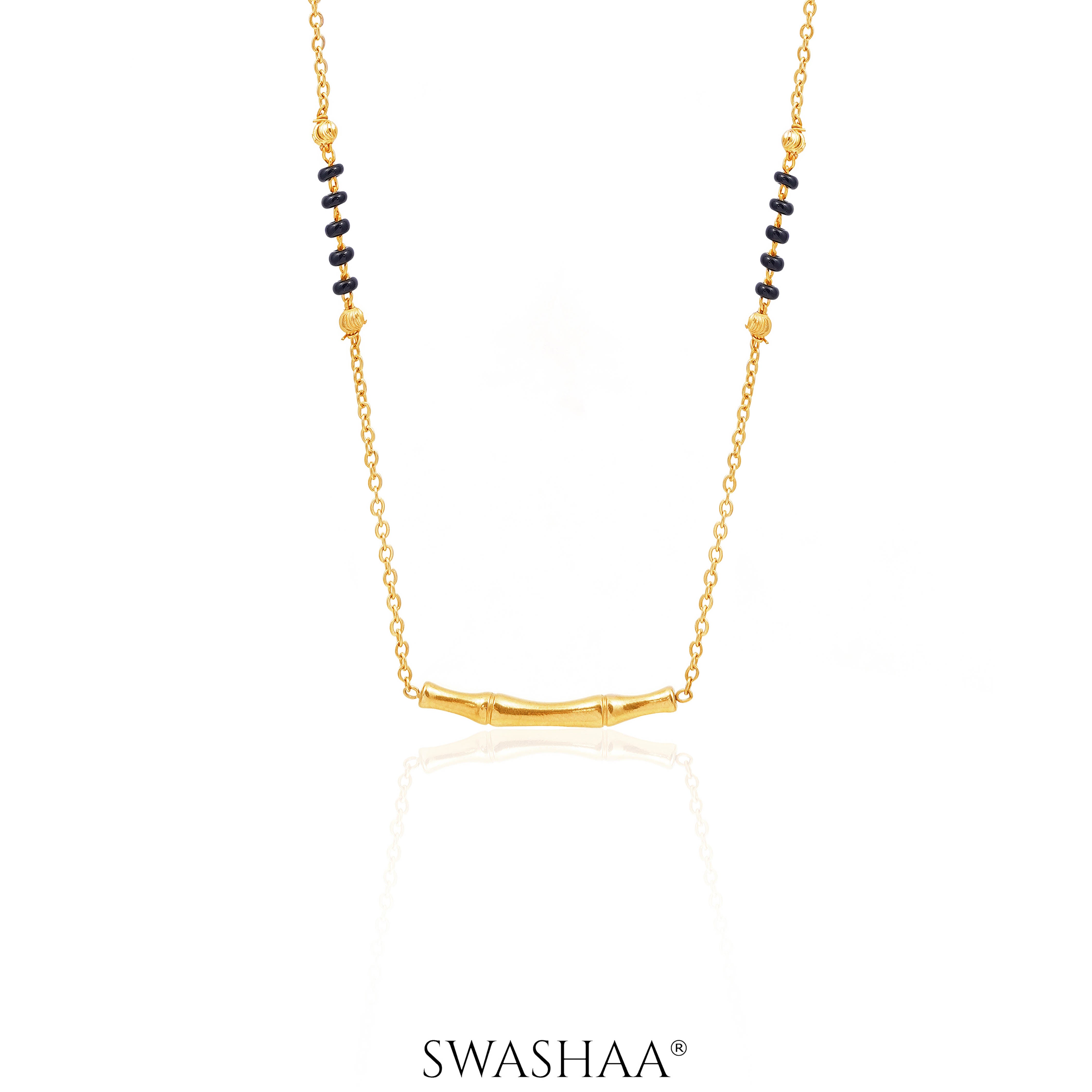 Baansi Bamboo Bar 18K Gold Plated Mangalsutra