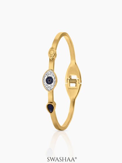 Bailee Blue Evil Eye Diamond 18K Gold Plated Bracelet