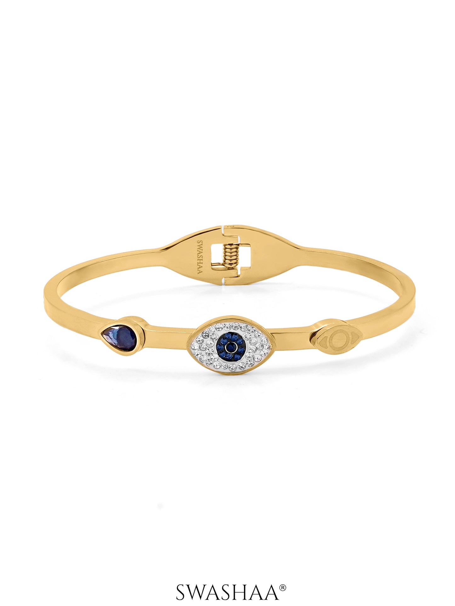 Bailee Blue Evil Eye Diamond 18K Gold Plated Bracelet