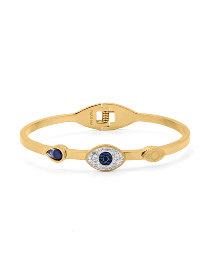 Bailee Blue Evil Eye Diamond 18K Gold Plated Bracelet