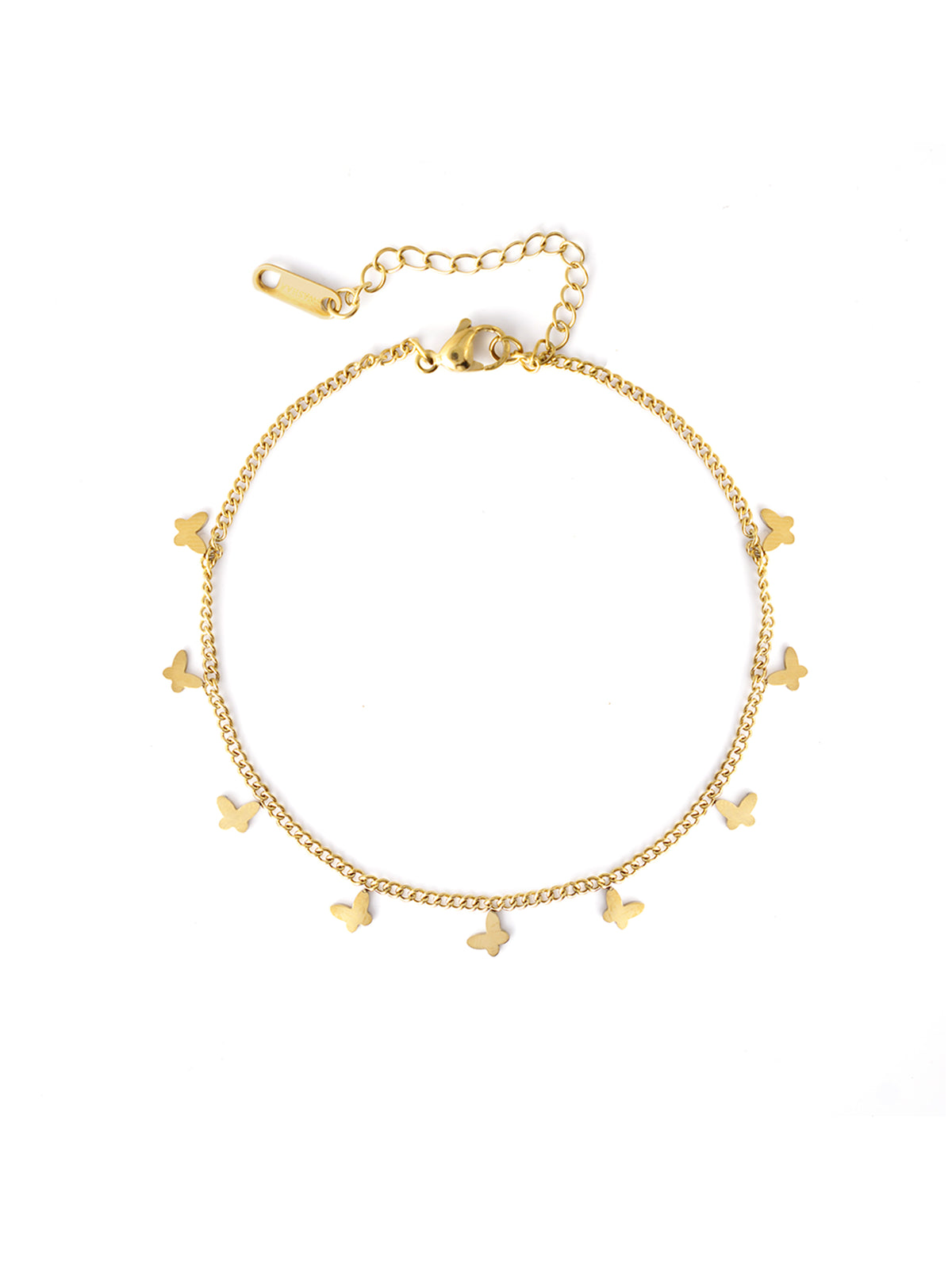 Bambi Butterfly Charms 18K Gold Plated Women's Anklet