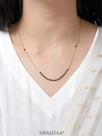 Banari 18K Gold Plated Mangalsutra Jewelry Set Of 2 - Necklace & Earrings - Swashaa