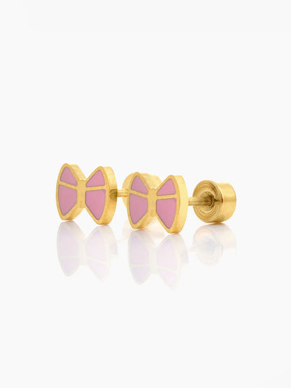 Belle Bow Charm 18K Gold Plated Kid's Stud Earrings