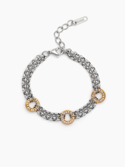 Beloria Diamond Link 18K Gold Plated - Silver Women's Chain Bracelets
