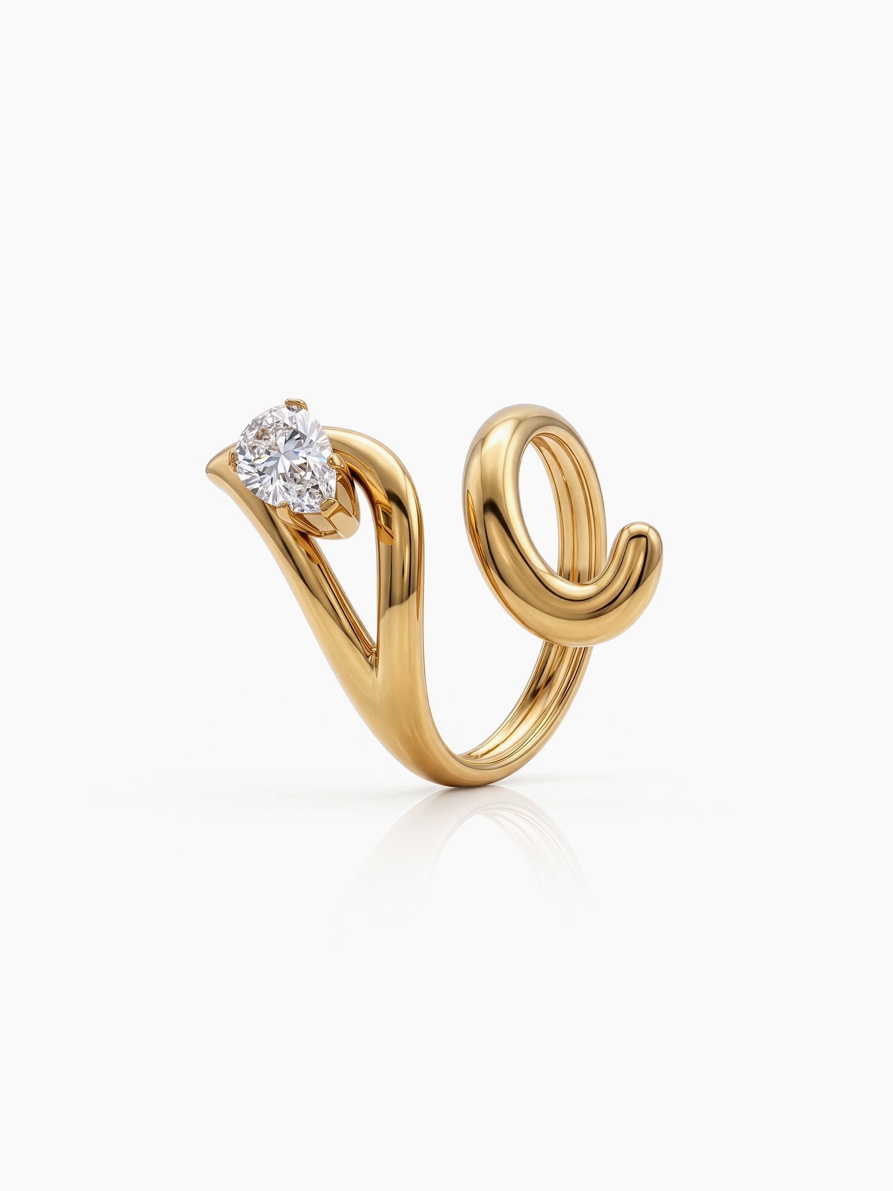Benita Pear Diamond 18K Gold Plated Women's Ring