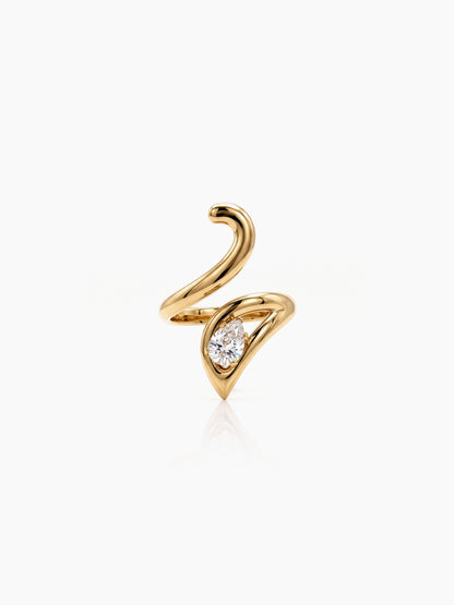 Benita Pear Diamond 18K Gold Plated Women's Ring