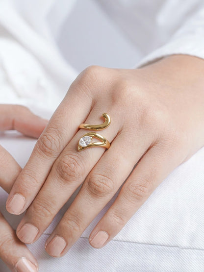 Benita Pear Diamond 18K Gold Plated Women's Ring