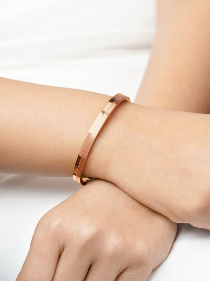 Benjomia Dual Finish Rosegold Plated Bracelet