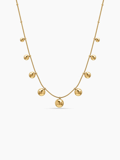 Berenice Beaded Charms 18K Gold Plated Women's Chain Pendant Necklace