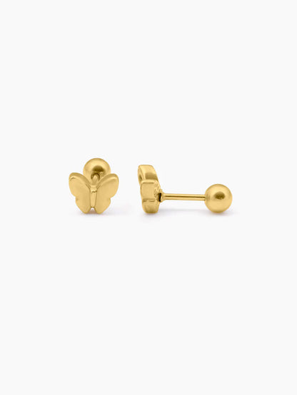 Bill Butterfly Charm 18K Gold Plated Kid's Stud Earrings