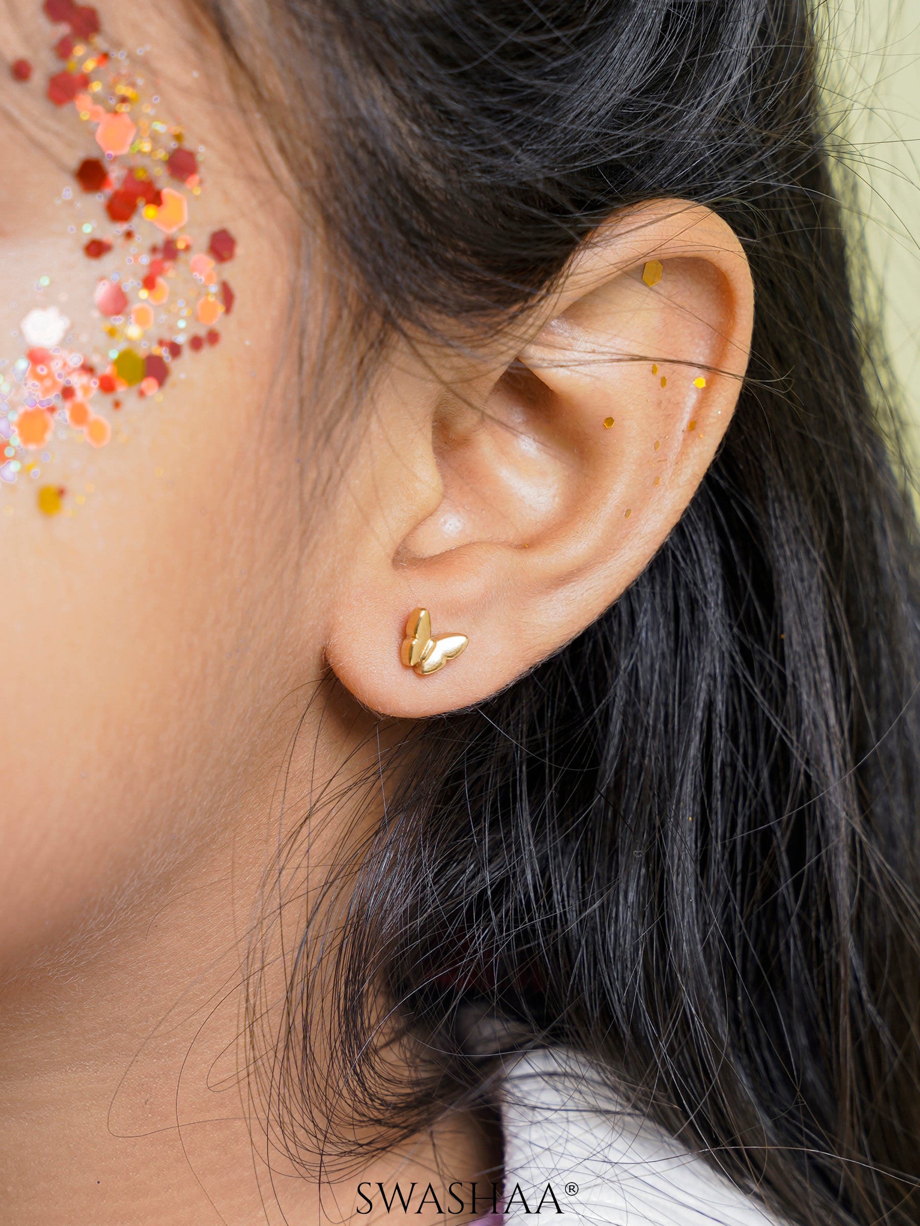 Bill Butterfly 18K Gold Plated Kid's Earrings