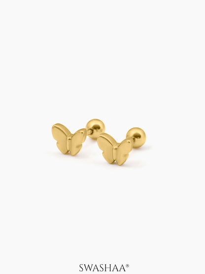 Bill Butterfly 18K Gold Plated Kid's Stud Earrings