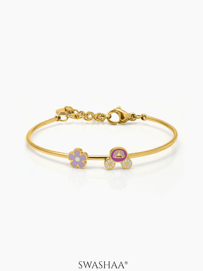 Blossom Carriage 18K Gold Plated Kid's Cuff Kada Bracelet