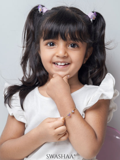 Blossom Carriage 18K Gold Plated Kid's Cuff Kada Bracelet