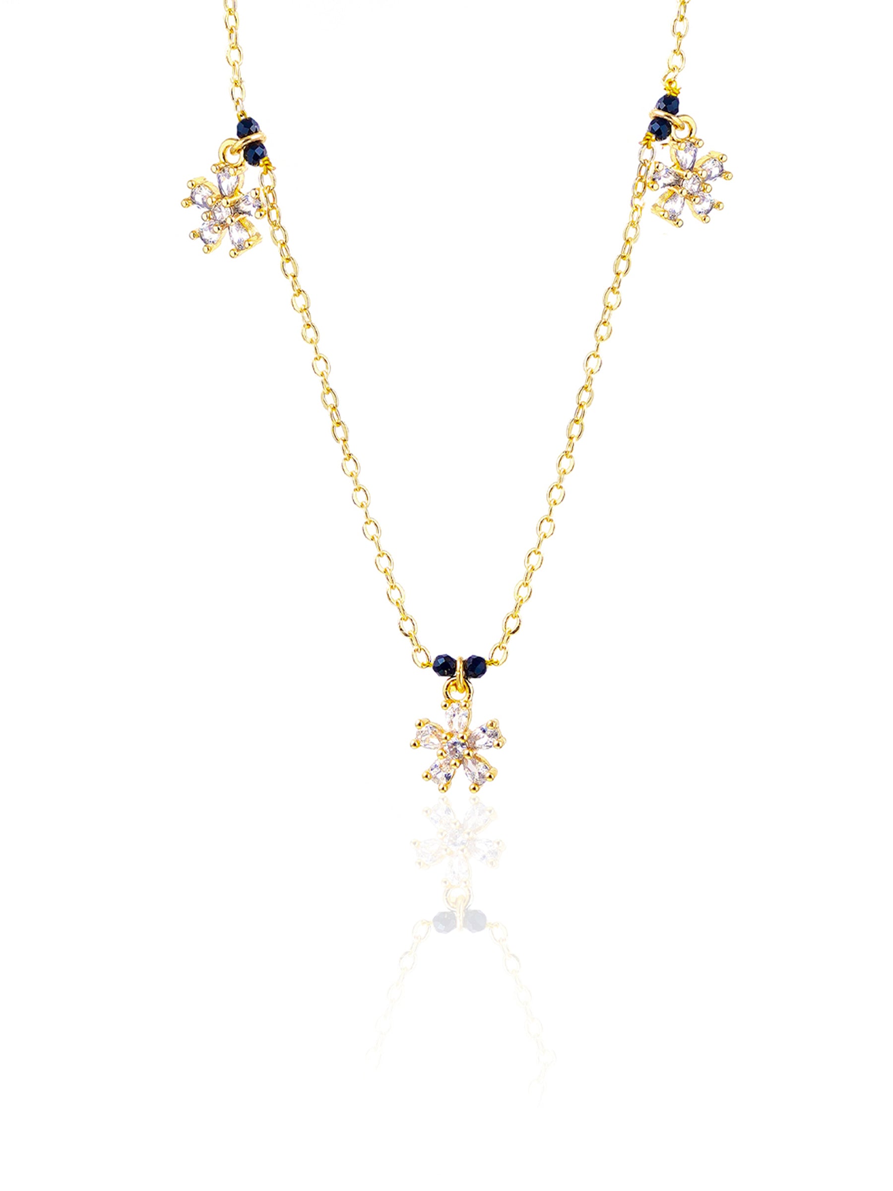 Blossomy Floral CZ Charms 14K Gold Plated Mangalsutra