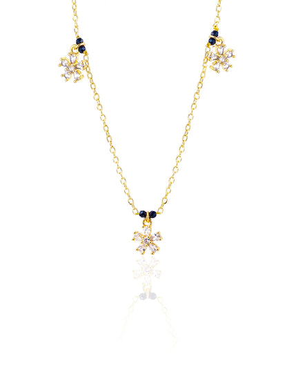 Blossomy Floral CZ Charms 14K Gold Plated Mangalsutra