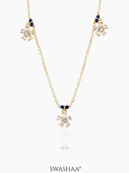 Blossomy Floral CZ Charms 14K Gold Plated Mangalsutra