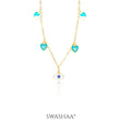 Blue Hearts Eye 18K Gold Plated Kid's Necklace